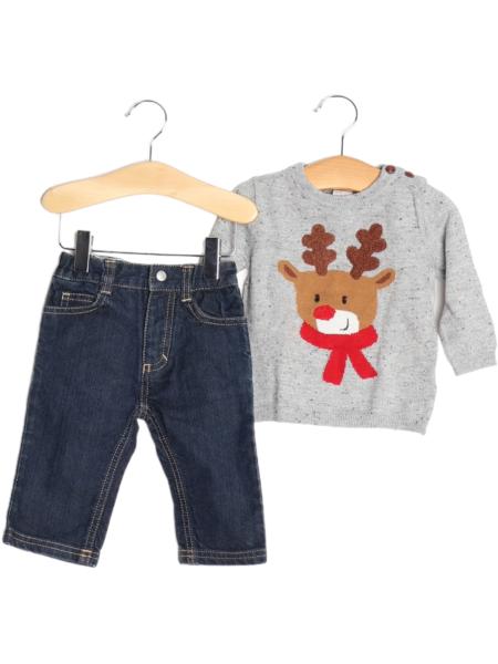 Baby Christmas Pullover und Jeans