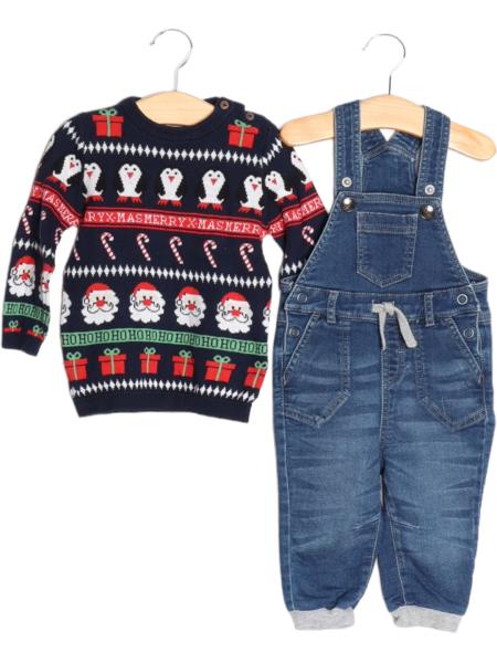 Baby Christmas Pullover und Latzhose