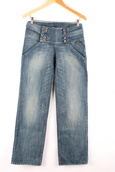 Low Waist Jeans mit Knopfleiste