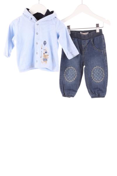 Baby Pull-on Jeans und Fleecejacke mit Kapuze
